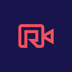 Fototapete - letter R video camera logo.