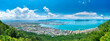 屋島山頂から見た瀬戸内海の海と高松市街