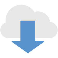 Poster - Cloud Download Flat Illustration