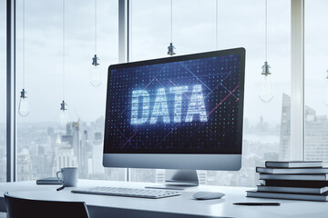 Aufkleber - Creative Data word sign on modern laptop screen. 3D Rendering