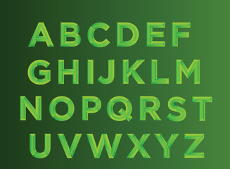 Gradient Alphabet Letters font, Green Fonts