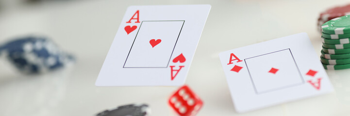 Poster - Playing cards for poker game, gamble games and casino