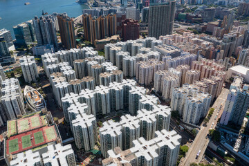 Wall Mural - Top view of Hong Kong city