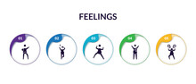 Set Of Feelings Filled Icons With Infographic Template. Flat Icons Such As Sexy Human, Curious Human, Stupid Human, Alive Pissed Off Vector.