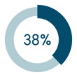 38 percent,circle percentage diagram vector illustration,infographic chart.
