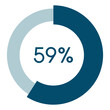 59 percent,circle percentage diagram vector illustration,infographic chart.