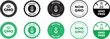 Icon set of the Non-gmo, Gmo-Free, and GMO verified variation in black and green colors