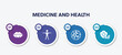 © VectorStockDesign - infographic element template with medicine and health filled icons such as female mouth lips, human body standing, spheres connected by lines, health insurance or hospital costs vector.