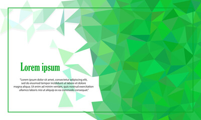 Fototapete - Green low-poly background, triangle-shaped pattern