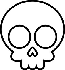 Poster - cartoon skull line icon