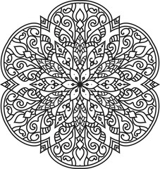 Wall Mural - Mandalas for coloring book color pages.Anti-stress coloring book page for adults.