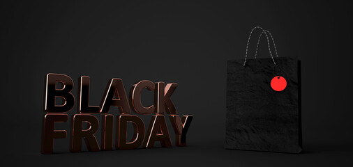 Canvas Print - Black Friday Black Shopping Bag