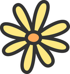 Sticker - Cartoon flower icon. Vector illustration