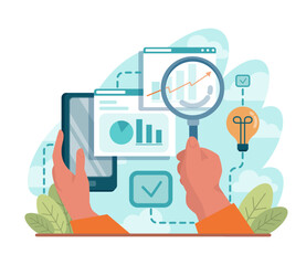 Poster - Project tracking concept. Successful business project planning