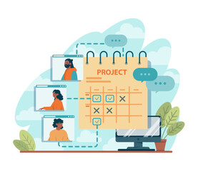 Poster - Project tracking concept. Successful business project planning