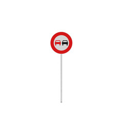 No overtaking road traffic sign with two cars Traffic sign