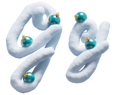Handwritten Snow alphabet. Christmas toy. Letter G