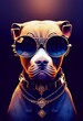 Midjourney abstract render of gangsta dog