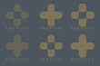 Vector set of medical logo icons with cross. Collection of signs with plus symbol