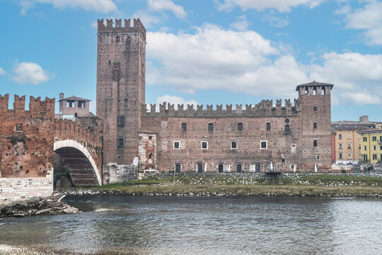 The beautiful Castelvecchio and the bridge above the Adige in Verona