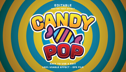 Poster - candy pop editable logotype with modern and simple style, usable for logo or campaign title