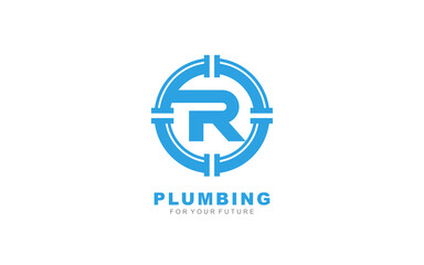 Wall Mural - R logo plumbing for identity. letter template vector illustration for your brand.