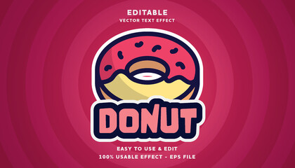 Poster - donut editable logotype with modern and simple style, usable for logo or campaign title