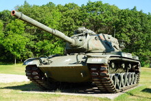 M48A2 Patton Battle Tank Sits At The Veterans Memorial Site.