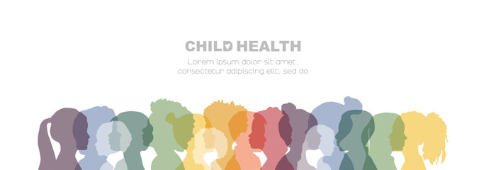 Child Health banner. Card with place for text.