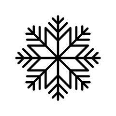 Wall Mural - Snowflake vector icon. Black vector element isolated on white background. Best for seamless patterns, decoration,  and your design.