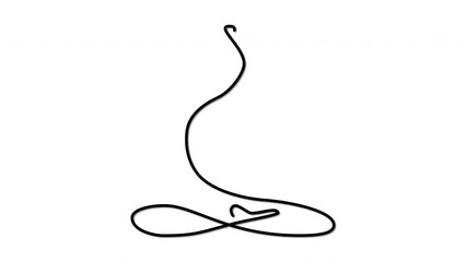 Wall Mural - Self drawing minimalist animation of man woman relaxing in lotus position. Concept of calm, relaxation, meditation, healthy lifestyle. Copy space.
