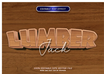 Poster - 3d wood style text and texture editable text effect. mockup text effect