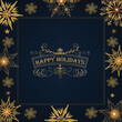 New year and Christmas greetings design. Elegant Christmas card with snowflakes