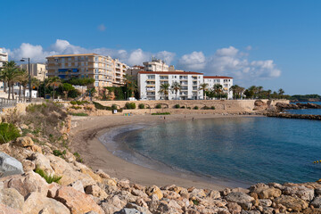 Canvas Print - L'Ametlla de Mar Platja de L`Alguer beach north of town Catalonia Spain Costa Dorada