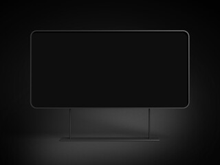 Wall Mural - 3D illustration. Advertising billboard mockup isolated on dark background