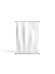 Wall Mural - 3D illustration. Wavy banner mockup isolated on white background