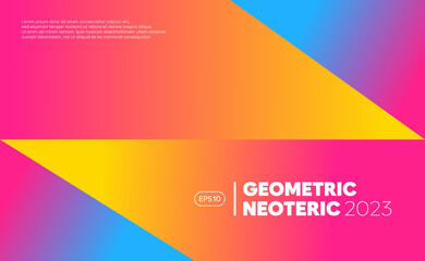 Poster - Abstract background with rainbow. Minimal gradient geometric texture background. Creative template, 2022-2023