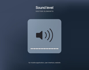 Poster - Speaker and sound icon. Volume level icon isolated on white background. Multimedia, voice icon. Megaphone, audio and music symbol for UI UX website mobile app.