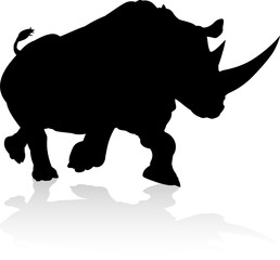 Sticker - Rhino Animal Silhouette