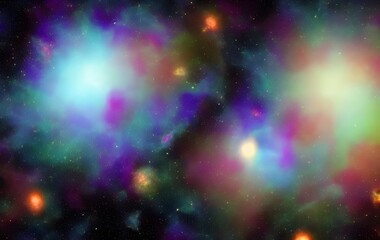 cosmic watercolor illustration. colorful space background with stars