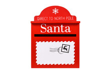Red Santa Mail Box For Christmas Present Wishlists On Transparent Background