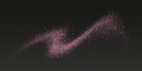 Wall Mural - pink glitter splash, shiny star dust explosion, shimmer spray effect, festive holiday particles isol