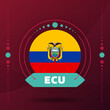 ecuador flag for 2022 world Qatar football cup tournament. isolated National team flag with geometric elements for 2022 soccer or football Vector illustration