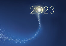 Carte De Vœux 2023 Exprimant La Réussite Et La Joie De Vivre, Avec Un Feu D’artifice Symbolisant La Dynamique D’une Entreprise Pour La Nouvelle Année.