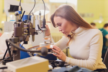 The process of making a dental prosthesis in a dental laboratory.