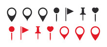 Location Pin Icons. Location Pointers Icons. Location Mark Icons. Vector Illustration