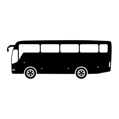 Wall Mural - bus icon. school bus symbol. public transport silhouette. side view. vector isolated on white.