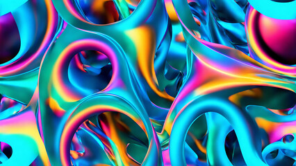 Poster - abstract background featuring swirls and colorful metallic colors that create a dynamic pattern, an 