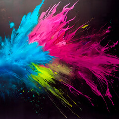 Poster - splash of colorful paint. abstract background