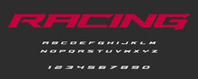 Racing Font Vector. Aggressive Sport Car Fonts For Champions. Print It In High Resolution. Street Racer Helmet Vehicle Decals Alphabet Lettering. Download It Now